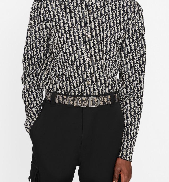 Dior Oblique Overshirt • Beige and Navy Blue Cotton Knit