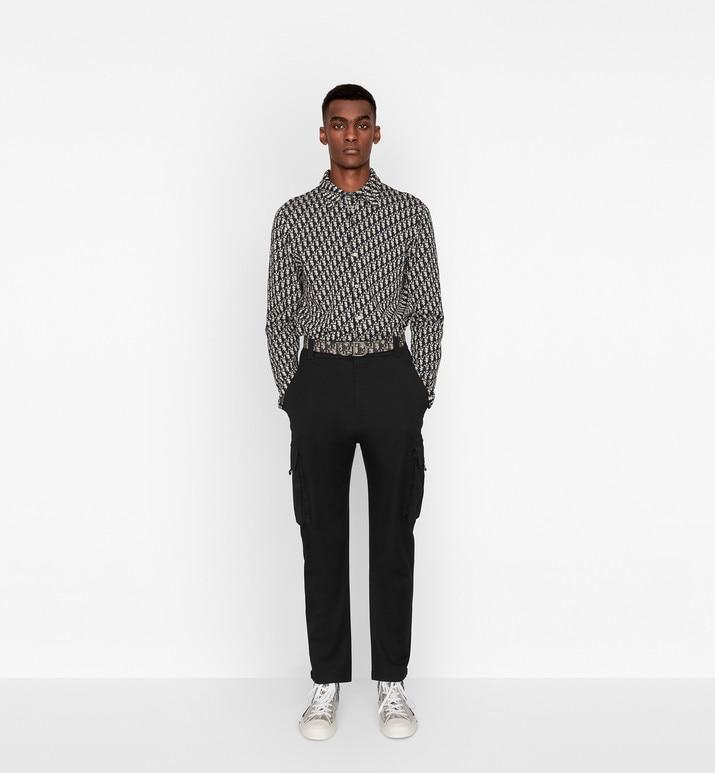 Dior Oblique Overshirt • Beige and Navy Blue Cotton Knit