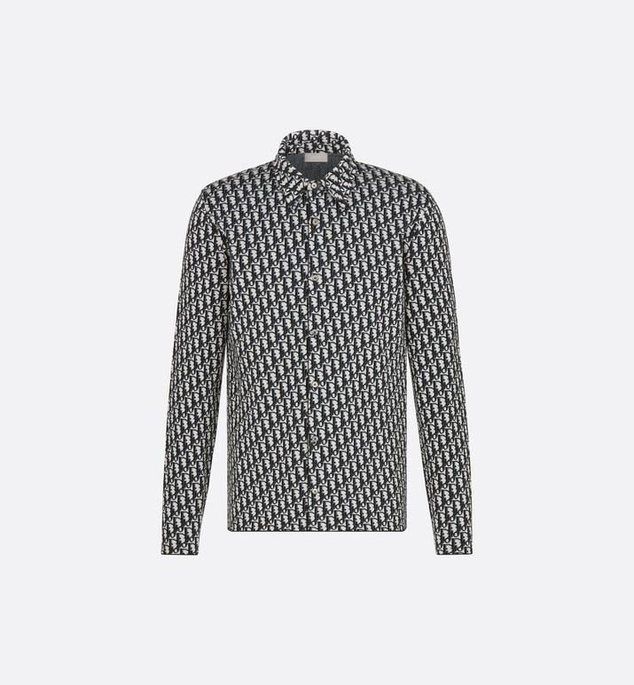 Dior Oblique Overshirt • Beige and Navy Blue Cotton Knit