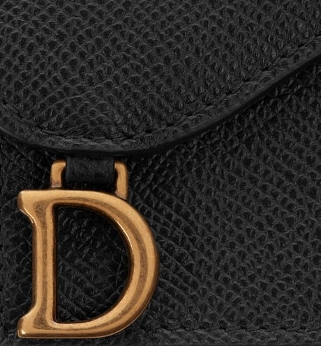 Saddle Flap Card Holder • Black Grained Calfskin