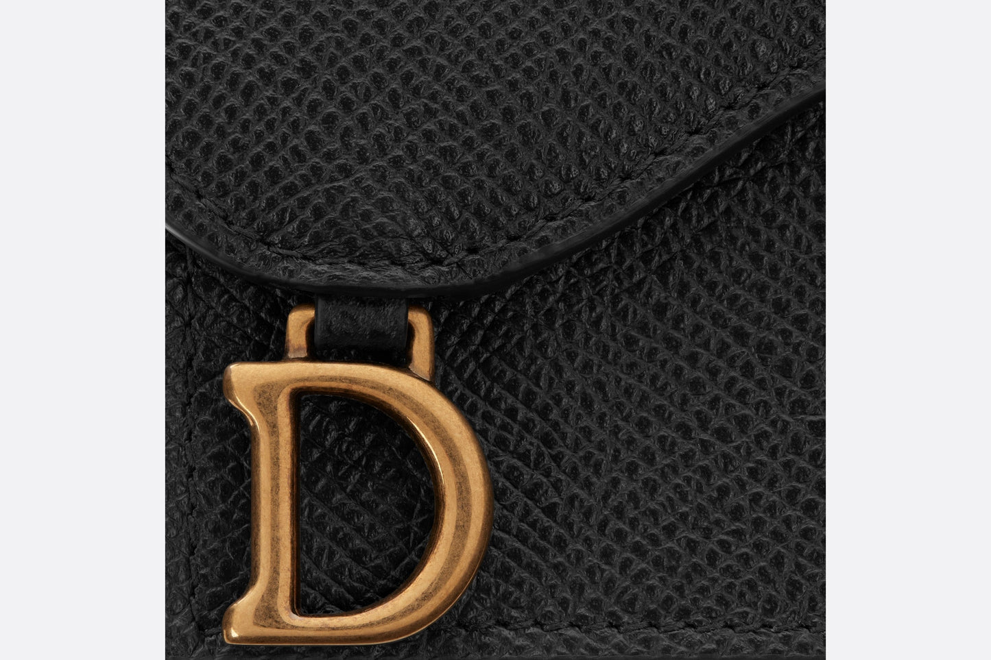 Saddle Flap Card Holder • Black Grained Calfskin