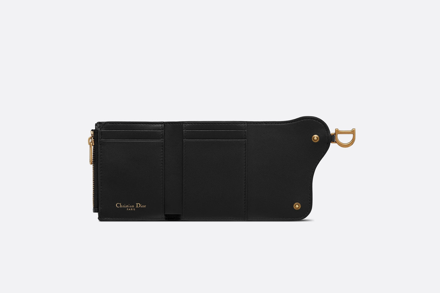Saddle Lotus Wallet • Black Grained Calfskin