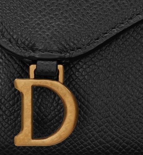 Saddle Lotus Wallet • Black Grained Calfskin