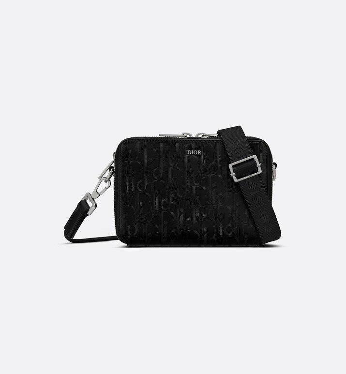 Messenger Pouch • Black Dior Oblique Galaxy Leather