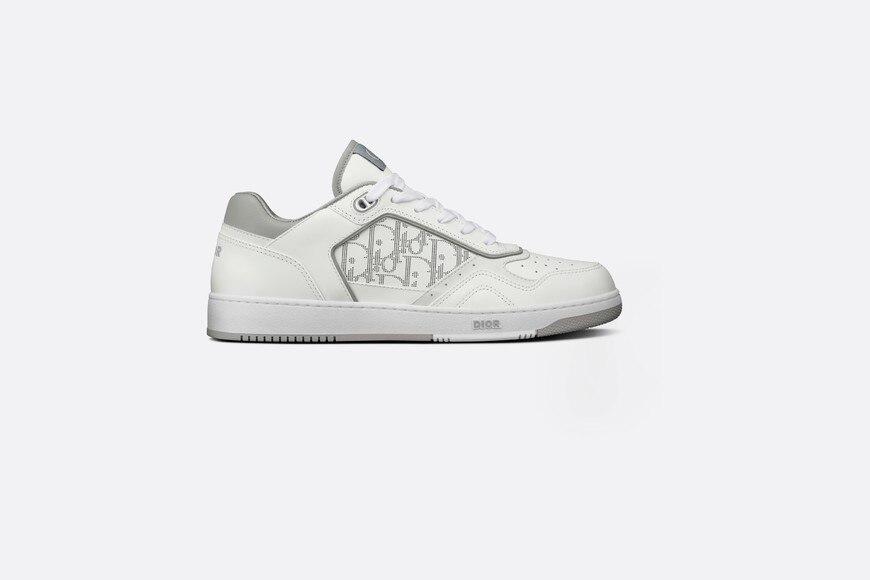 B27 Low-Top Sneaker • White and Gray Smooth Calfskin with White Dior Oblique Galaxy Leather