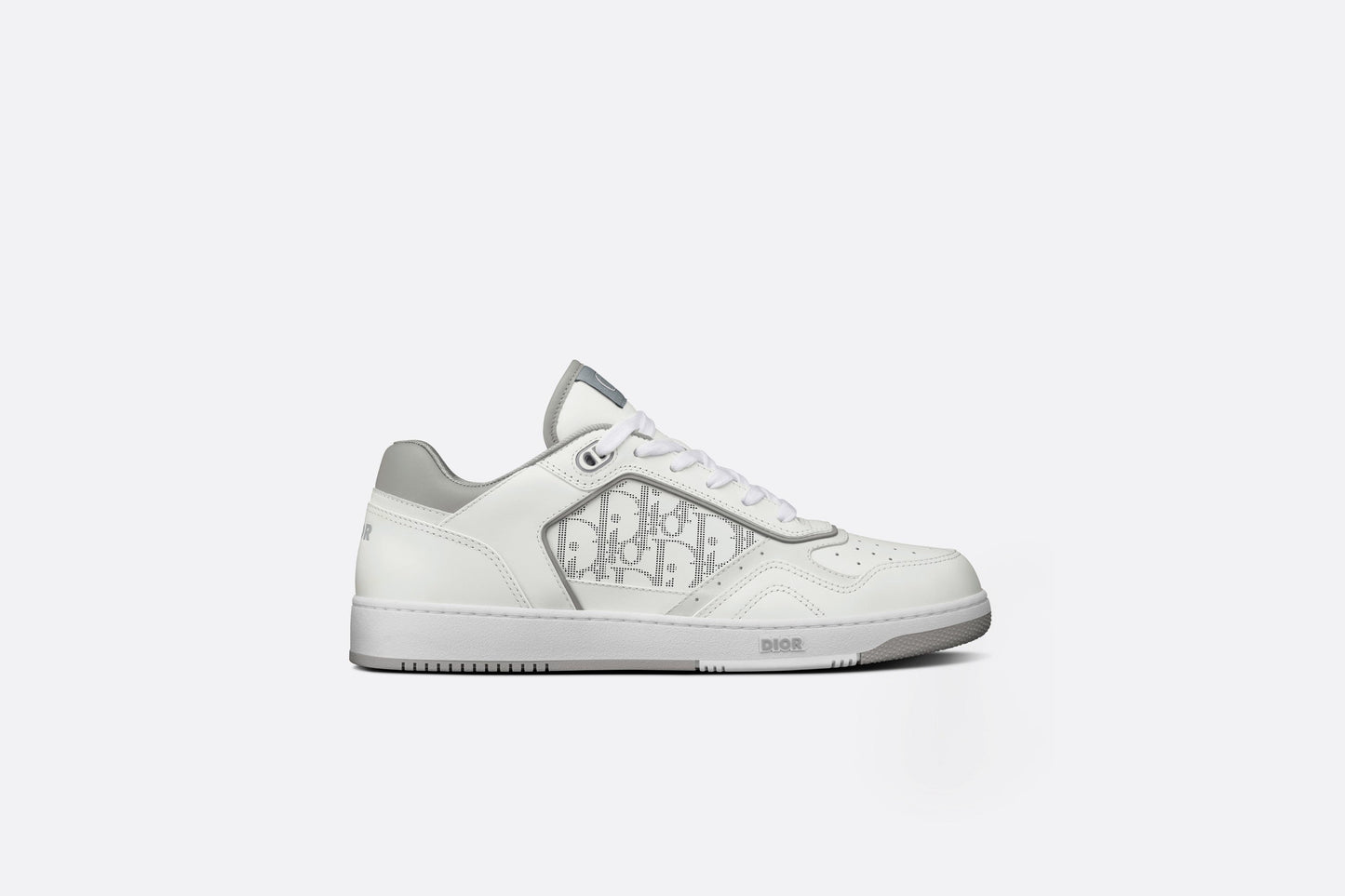 B27 Low-Top Sneaker • White and Gray Smooth Calfskin with White Dior Oblique Galaxy Leather