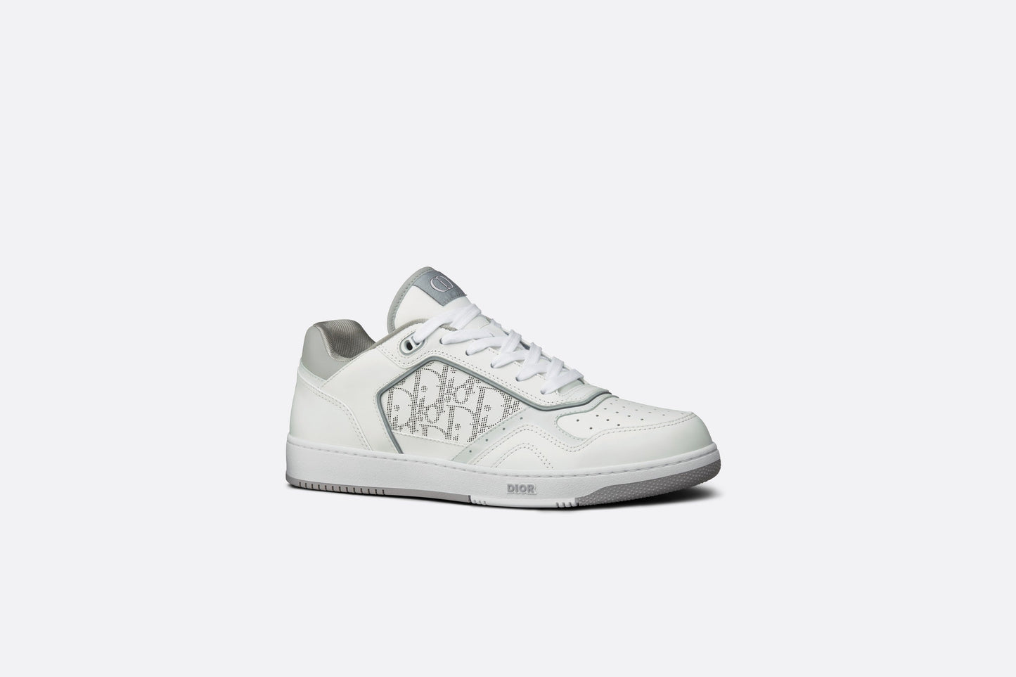 B27 Low-Top Sneaker • White and Gray Smooth Calfskin with White Dior Oblique Galaxy Leather