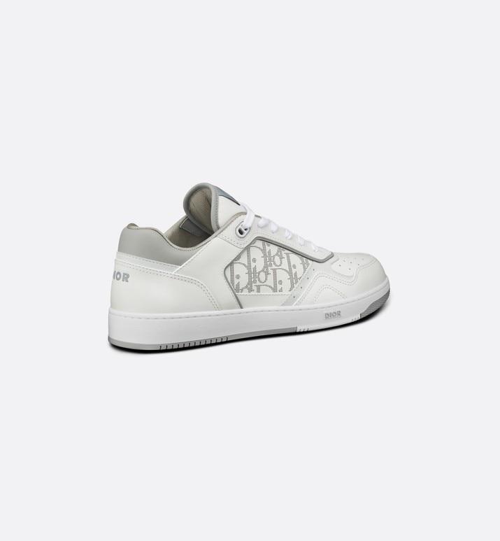 B27 Low-Top Sneaker • White and Gray Smooth Calfskin with White Dior Oblique Galaxy Leather