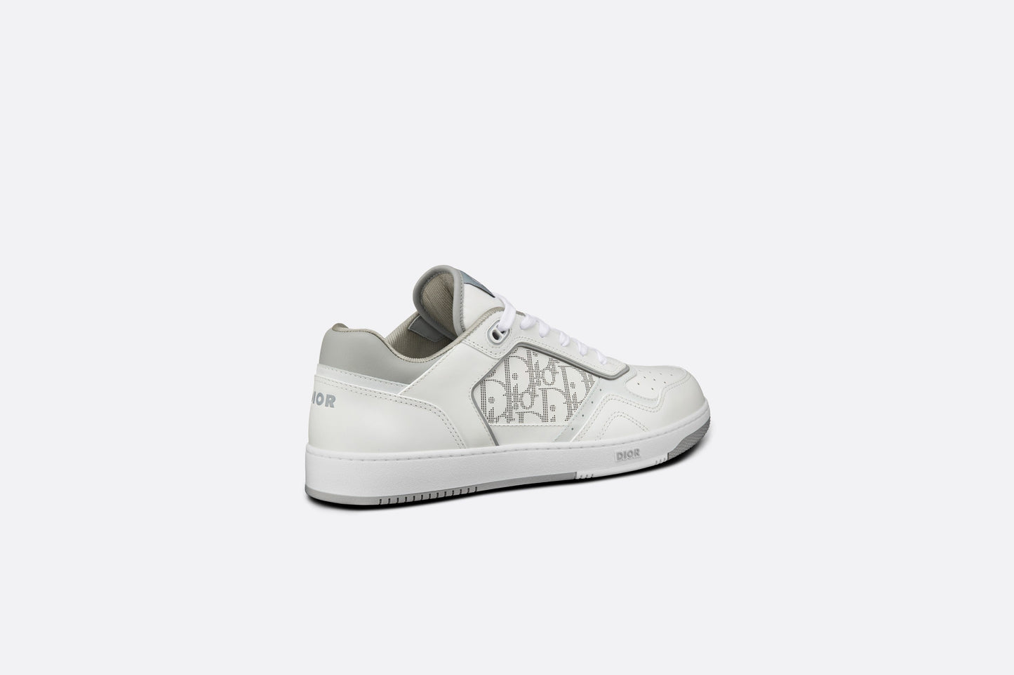 B27 Low-Top Sneaker • White and Gray Smooth Calfskin with White Dior Oblique Galaxy Leather