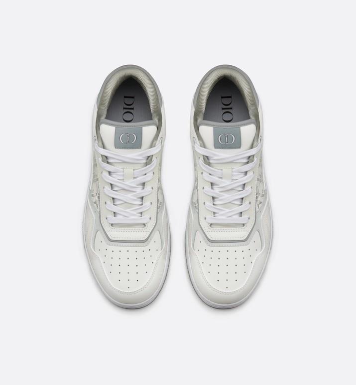B27 Low-Top Sneaker • White and Gray Smooth Calfskin with White Dior Oblique Galaxy Leather