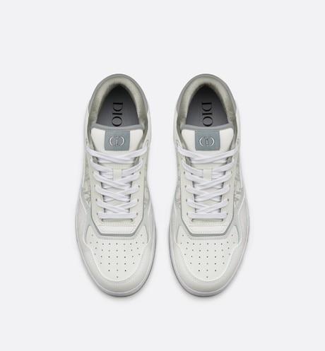 B27 Low-Top Sneaker • White and Gray Smooth Calfskin with White Dior Oblique Galaxy Leather