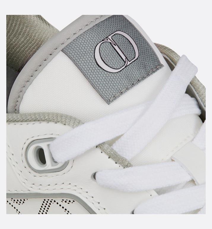 B27 Low-Top Sneaker • White and Gray Smooth Calfskin with White Dior Oblique Galaxy Leather