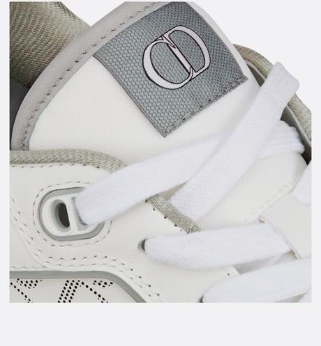 B27 Low-Top Sneaker • White and Gray Smooth Calfskin with White Dior Oblique Galaxy Leather