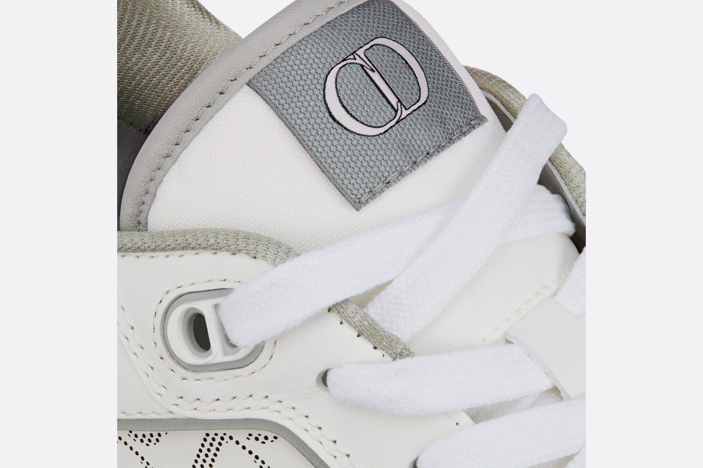 B27 Low-Top Sneaker • White and Gray Smooth Calfskin with White Dior Oblique Galaxy Leather