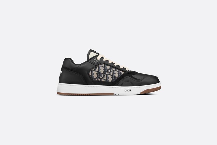 B27 Low-Top Sneaker • Black Smooth Calfskin with Beige and Black Dior Oblique Jacquard