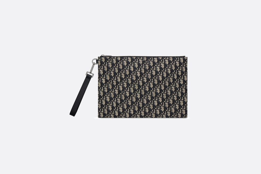 A4 Pouch • Beige and Black Dior Oblique Jacquard