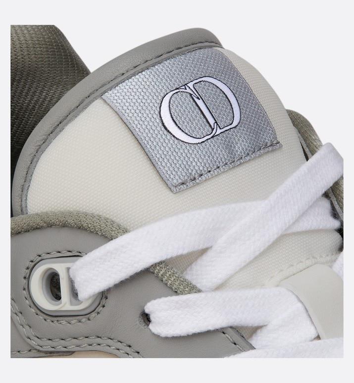 B27 Low-Top Sneaker • Gray and White Smooth Calfskin with Beige and Black Dior Oblique Jacquard