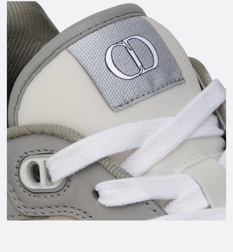 B27 Low-Top Sneaker • Gray and White Smooth Calfskin with Beige and Black Dior Oblique Jacquard