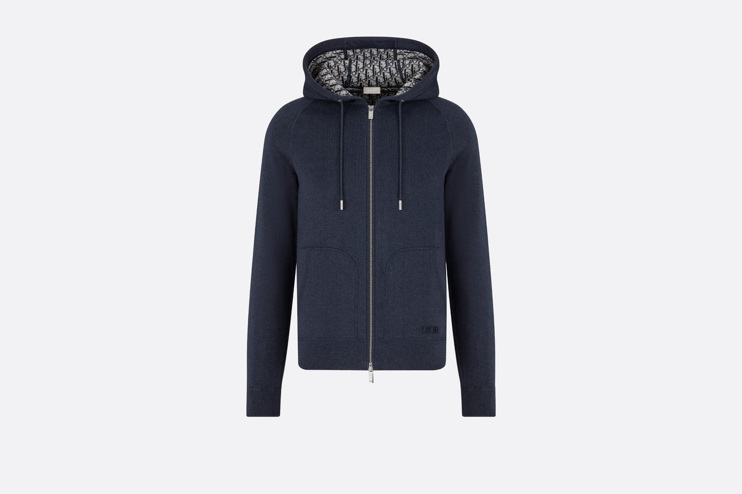 Hooded Sweatshirt • Navy Blue Cotton Knit and Cashmere