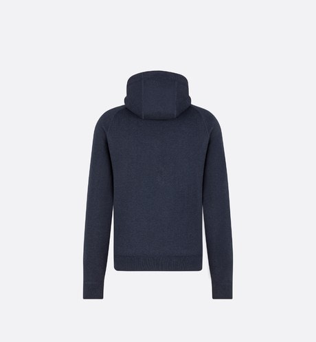 Hooded Sweatshirt • Navy Blue Cotton Knit and Cashmere