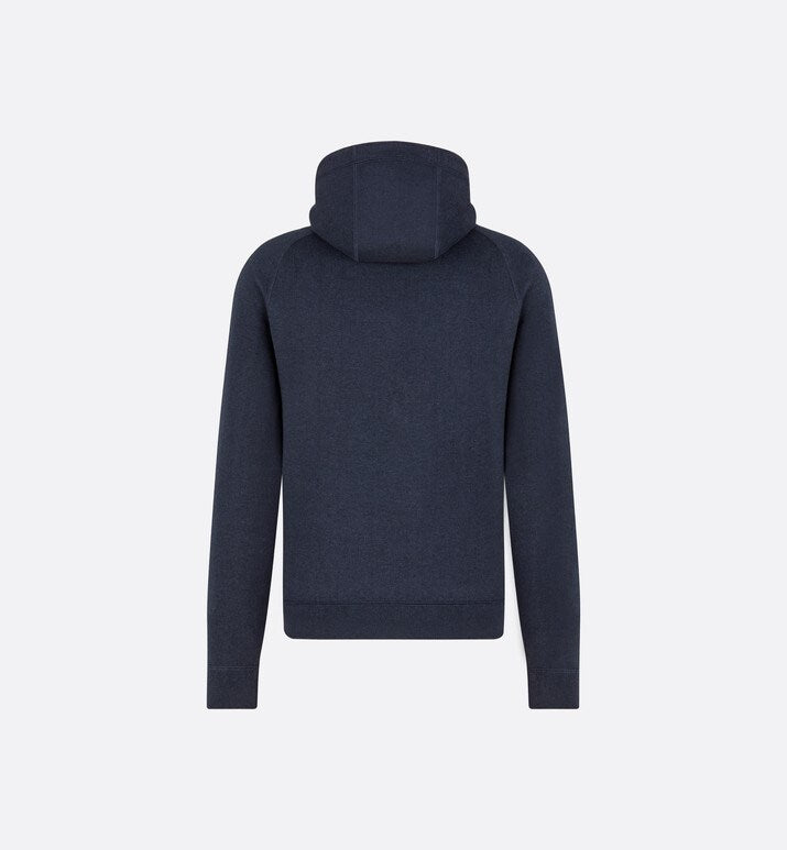 Hooded Sweatshirt • Navy Blue Cotton Knit and Cashmere