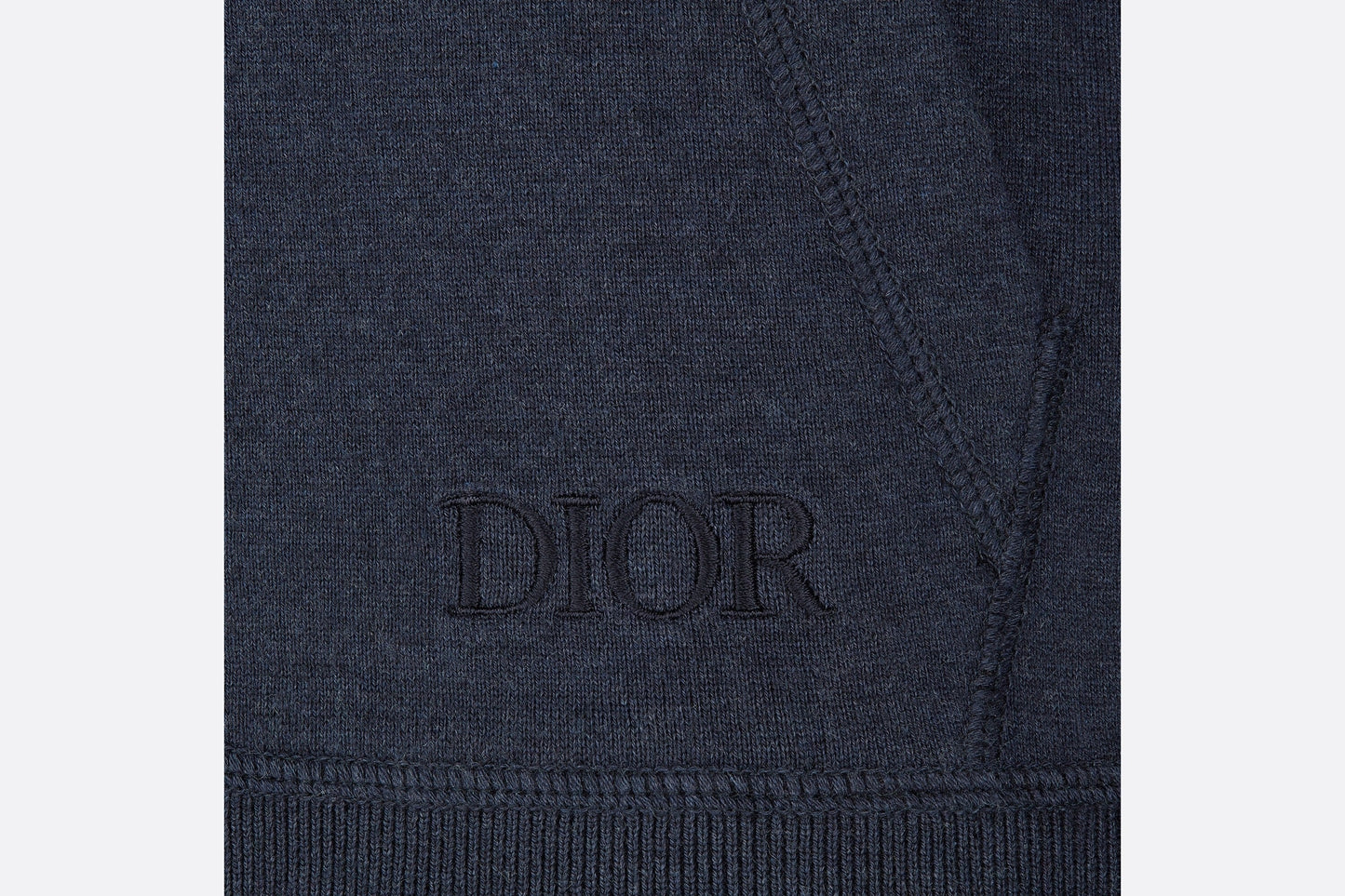 Hooded Sweatshirt • Navy Blue Cotton Knit and Cashmere
