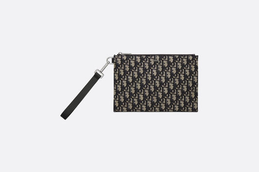A5 Pouch • Beige and black Dior Oblique jacquard
