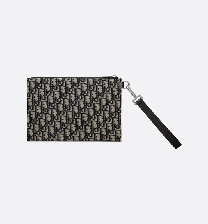 A5 Pouch • Beige and black Dior Oblique jacquard