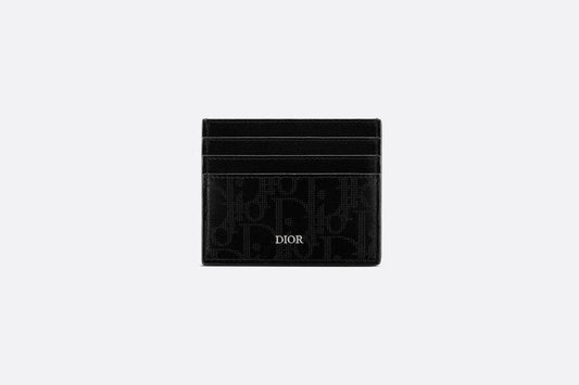 Card Holder • Black Dior Oblique Galaxy Leather