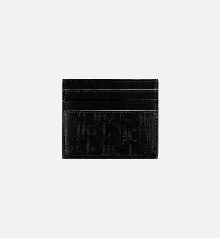 Card Holder • Black Dior Oblique Galaxy Leather