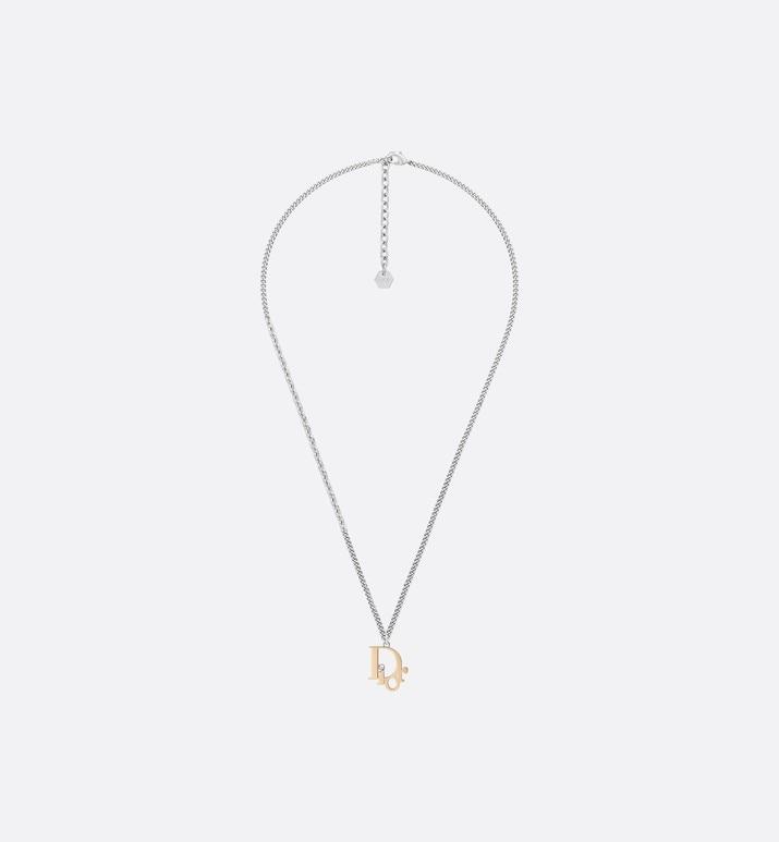 Dior Oblique Pendant Necklace • Silver and Gold-Finish Brass