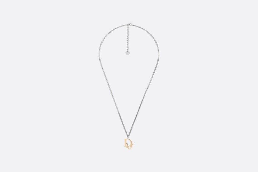 Dior Oblique Pendant Necklace • Silver and Gold-Finish Brass