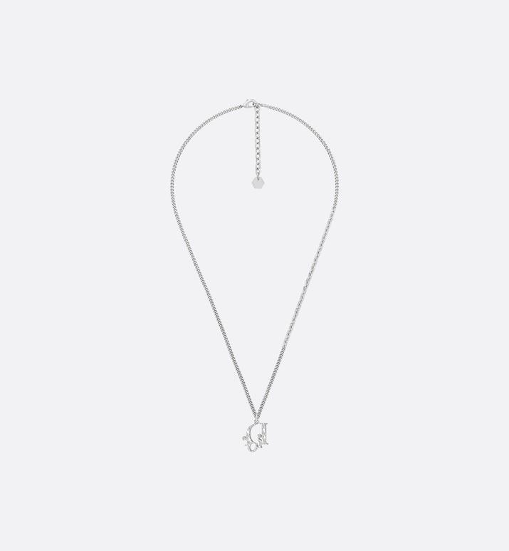 Dior Oblique Pendant Necklace • Silver and Gold-Finish Brass