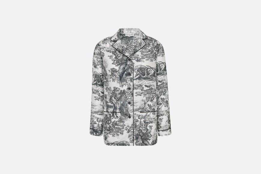 Dior Chez Moi Pajama Jacket • Silk Twill with White and Navy Blue Toile de Jouy Motif
