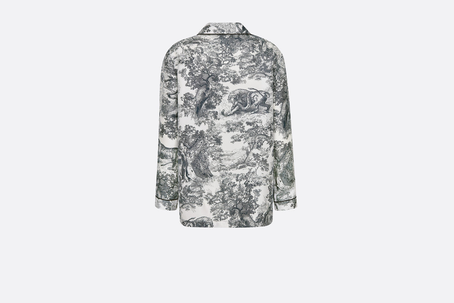 Dior Chez Moi Pajama Jacket • Silk Twill with White and Navy Blue Toile de Jouy Motif