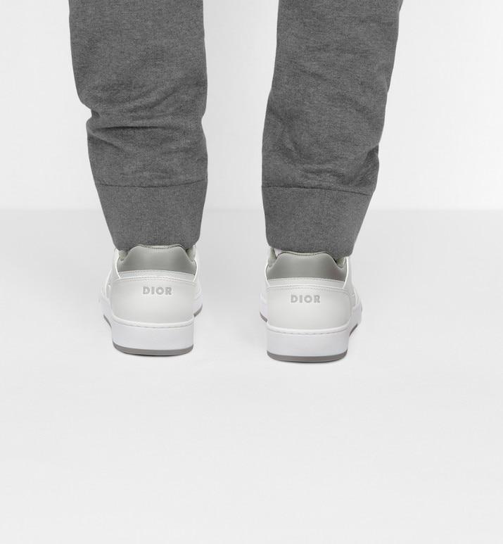 B27 Low-Top Sneaker • White and Gray Smooth Calfskin with White Dior Oblique Galaxy Leather
