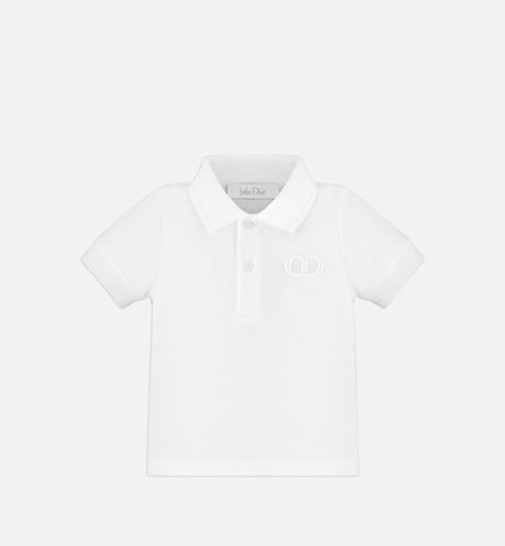 Baby 'CD Icon' Polo Shirt • White Cotton Piqué