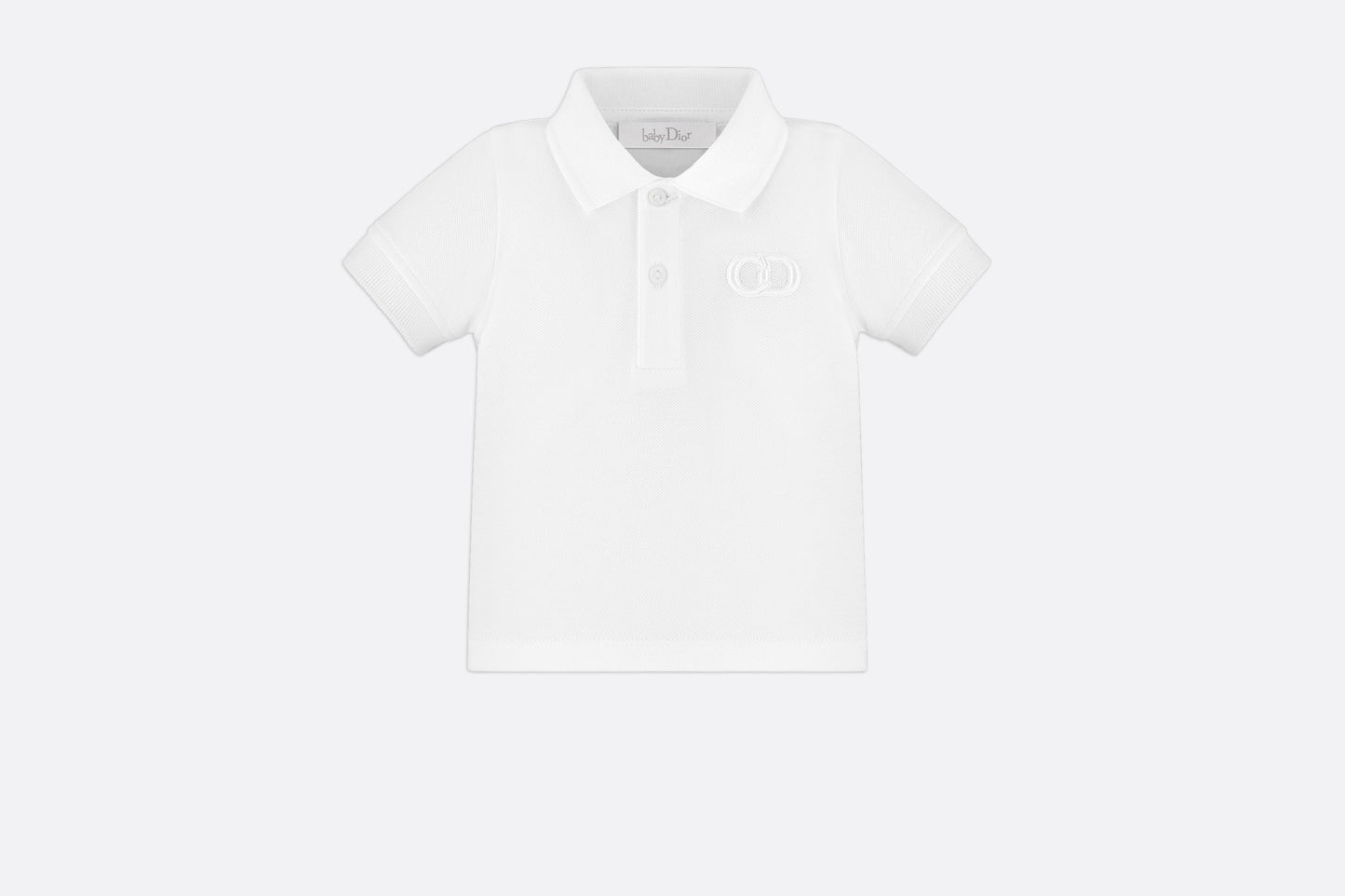 Baby 'CD Icon' Polo Shirt • White Cotton Piqué