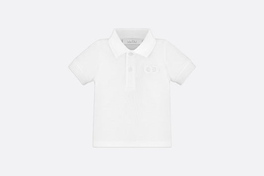 Baby 'CD Icon' Polo Shirt • White Cotton Piqué
