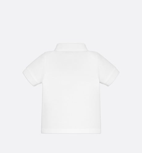 Baby 'CD Icon' Polo Shirt • White Cotton Piqué