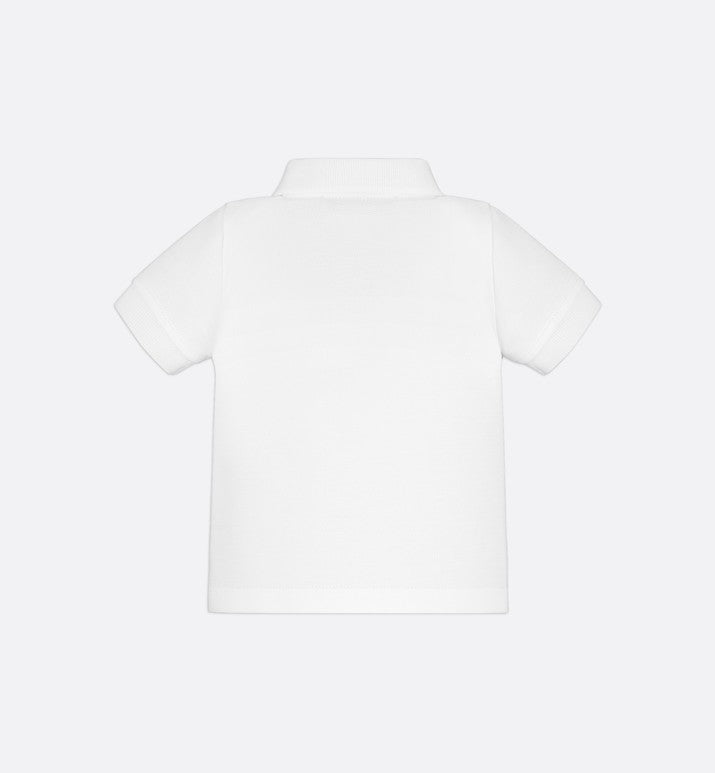 Baby 'CD Icon' Polo Shirt • White Cotton Piqué