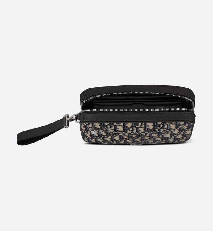 Pouch • Beige and Black Dior Oblique Jacquard
