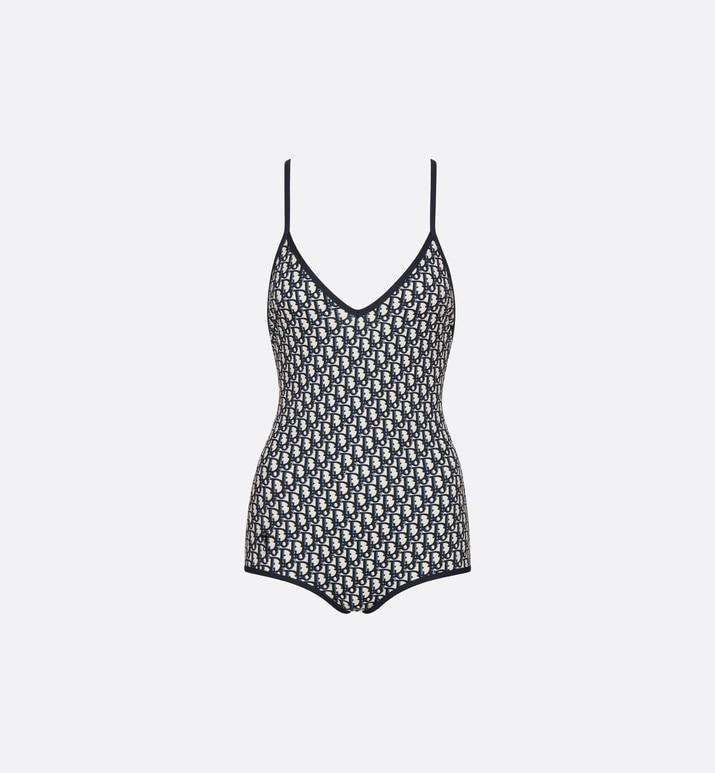 One-Piece Swimsuit • Blue Dior Oblique Technical Fabric