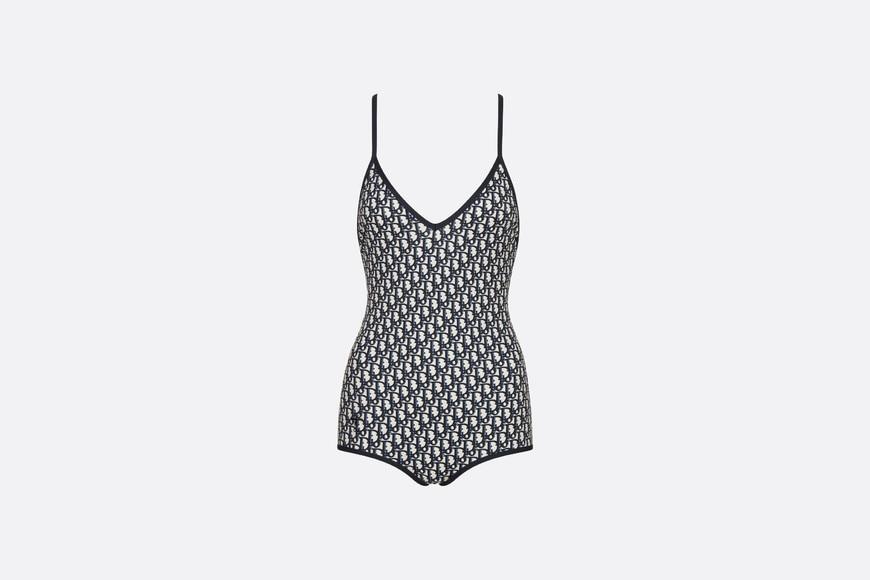One-Piece Swimsuit • Blue Dior Oblique Technical Fabric