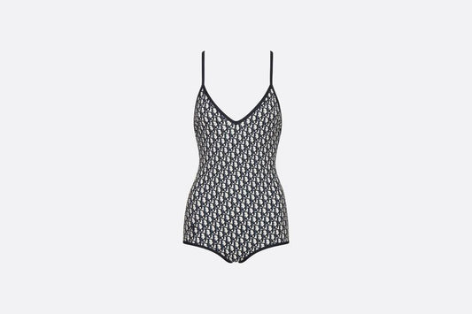 One-Piece Swimsuit • Blue Dior Oblique Technical Fabric