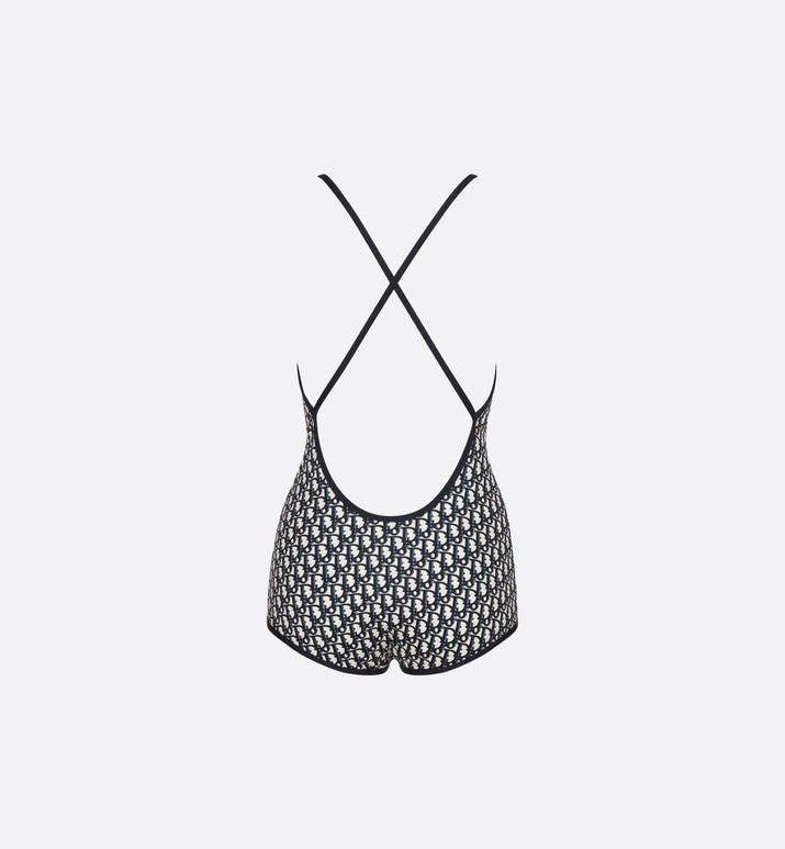 One-Piece Swimsuit • Blue Dior Oblique Technical Fabric