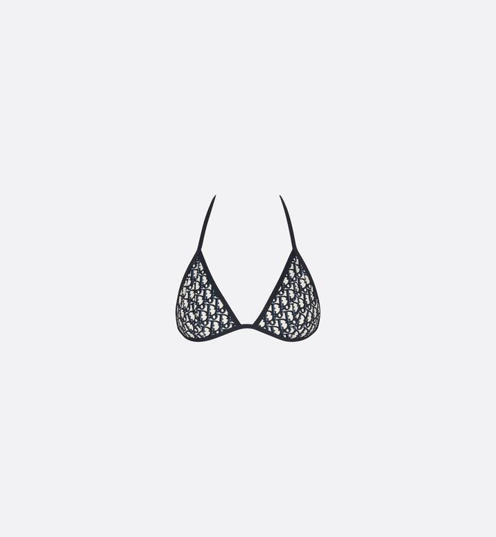 Bikini Top • Blue Dior Oblique Technical Fabric