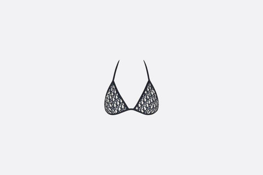 Bikini Top • Blue Dior Oblique Technical Fabric