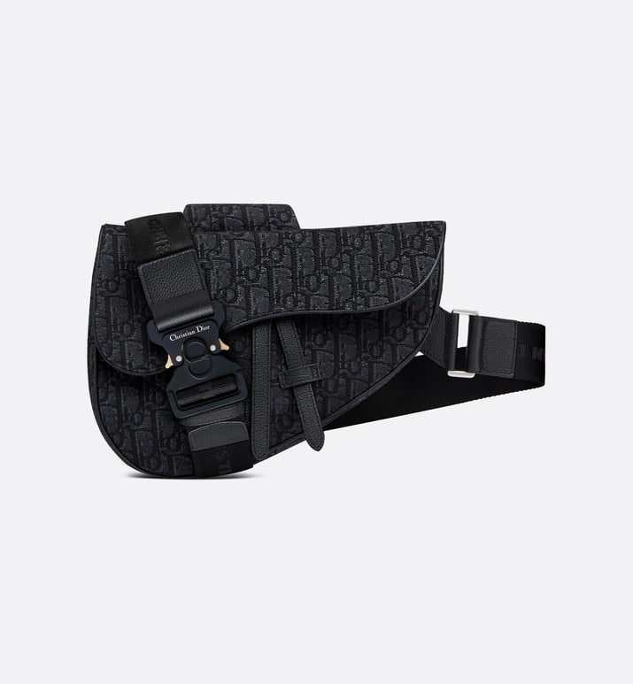 Saddle Bag • Black Dior Oblique Jacquard