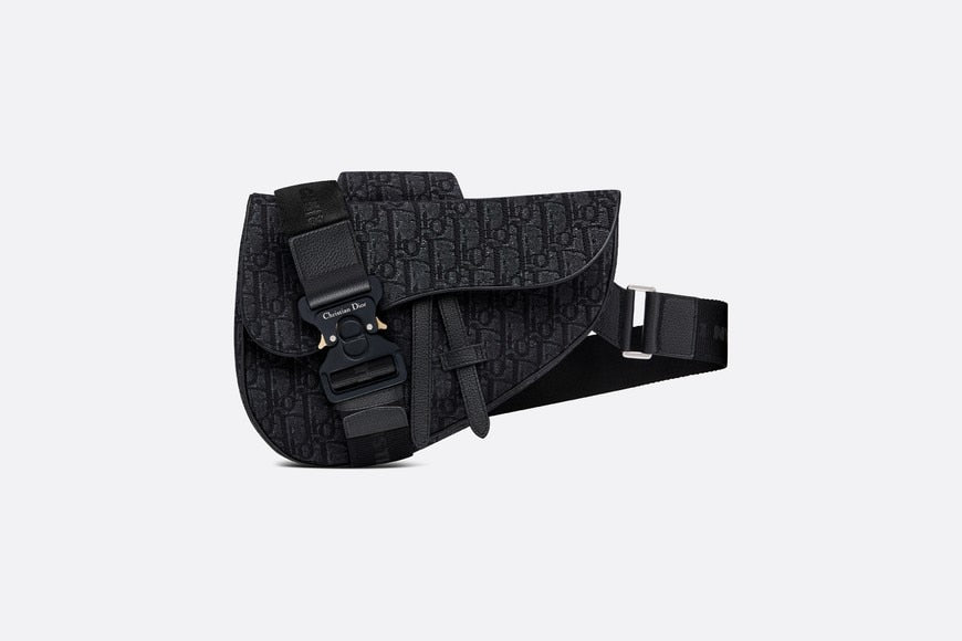 Saddle Bag • Black Dior Oblique Jacquard